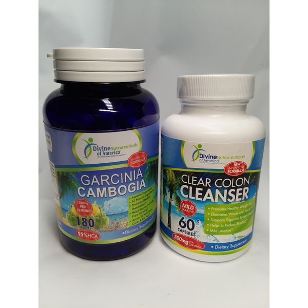 Garcinia Cambogia 95% HCA + Clear Colon Cleanse Toxin Detox Waste Cleansing KIT