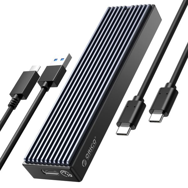 ORICO M.2 NVMe SSD Gehäuse USB-C Adapter 10Gbps USB3.2/ USB3.1 Gen2 für PCIe NVMe M-Key/M+B Key SSD, Externe M2 SSD Gehäuse Größe 2230/ 2242/ 2260/ 2280, Untersützt UASP-M2PV