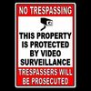 Property Protected Video Surveillance  Security Camera 5" x 7" Sign Metal MS10