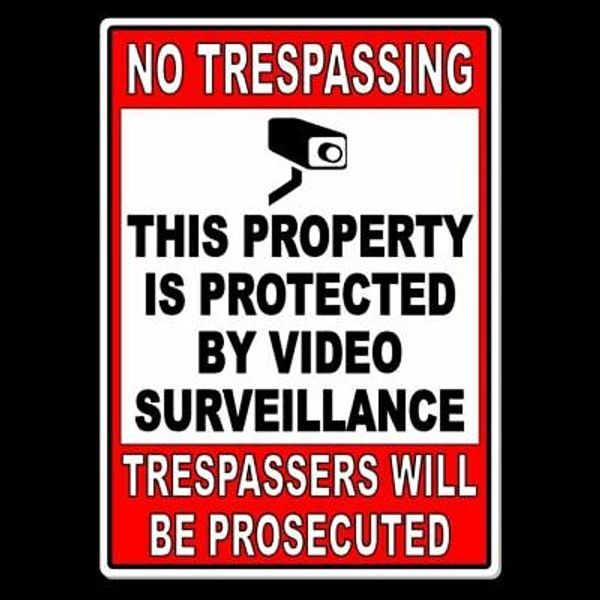 Property Protected Video Surveillance  Security Camera 5" x 7" Sign Metal MS10