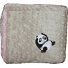 Lil' Cub Hub Minky Blanket, Mocha Dot/Pink Rosebud, Panda