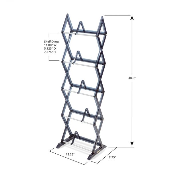 Atlantic Mitsu 5-Tier Portable Media Storage Rack – Protects & Organizes Prized Music, Movie & Video Games Collections, PN 64835195 in Smoke