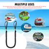 SCGFPOE Boat Bungee Dock Lines 4 ft - Single Hook Dock Rope with 2 Loops, 2 Pack (Black)