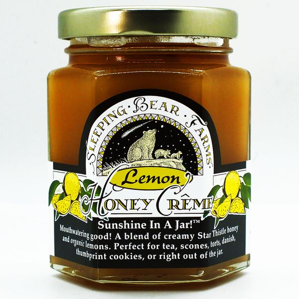 Creamed Honey and Lemon - Lemon Honey Creme 8 oz. Jar with Organic Lemon