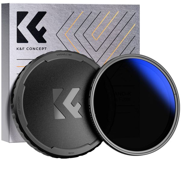 K&F Concept 72mm Variable ND2-ND400 Filter+ Cap, Adjustable Neutral Density Lens Filter Multi Coated ND (Nano-K Series)