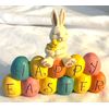 Bunny on Colored Eggs- HAppy Easter