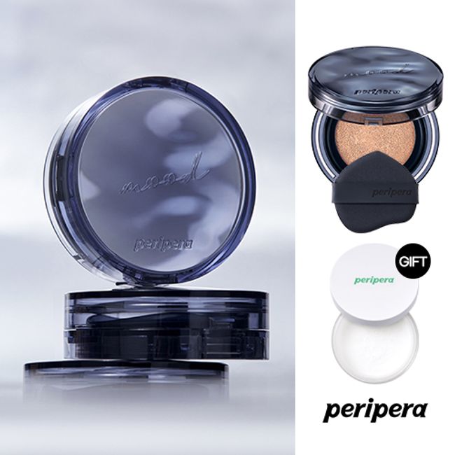 [NEW] Peripera Mood Fit Cover Cushion + [Gift] Oil Capture Priming Powder, Neat Fit, 1 Set