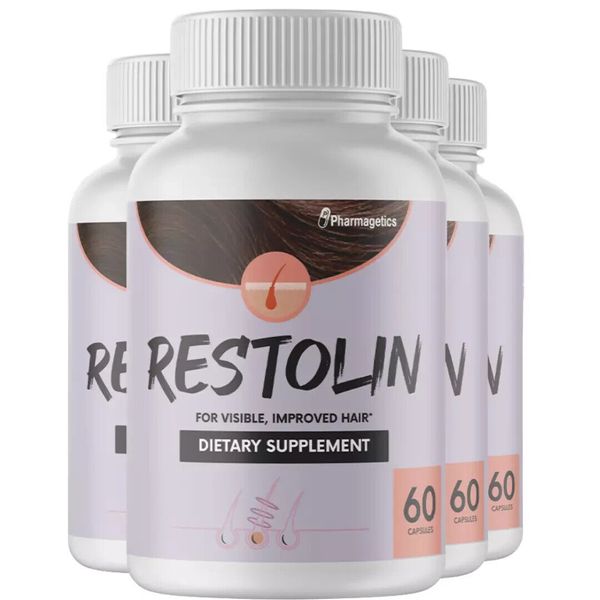 Restolin Capsules Natural Hair Support Supplement - 4 Bottles