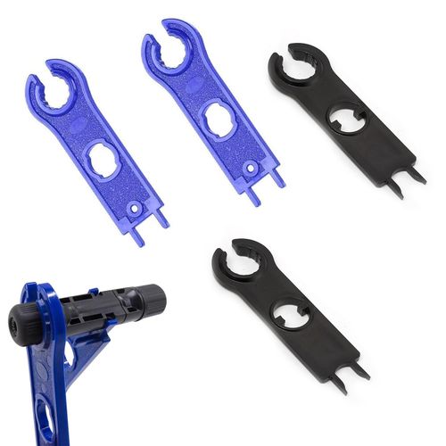 MC4 Connector Connector Dedicated Tool Removal Spanner Wrench Set of 4 for Solar Panel Connection Cables Tightening Cutting DIY Connections Power Generation Equipment Solar System Components Blue and Black