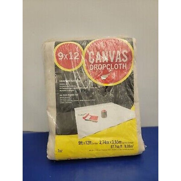 9X12 Foot Cotton Canvas Drop Cloth Cover Sheet Pad for Painters Paint Dropcloth