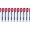 SAINO 20 x 0.7mm Fine Tip Softek RED Ballpoint Pens Smooth Writing Non Dry Guarantee