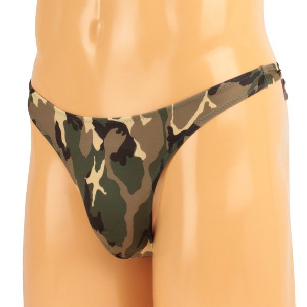 Men's Stretch Camo Print T-Back Green