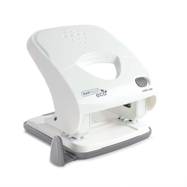 Rapesco 1524 ECO X5-30ps Less Effort 2 Hole Punch, 30 Sheet Capacity, Soft White