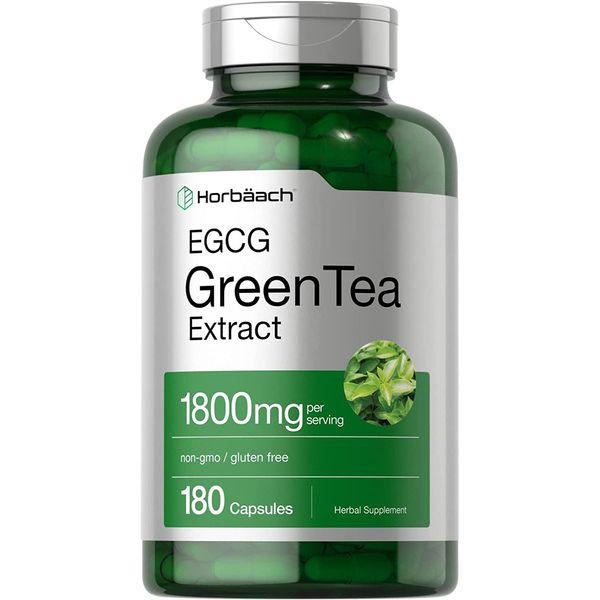 Horbaach EGCG Green Tea Extract 1800mg 180 Capsules Catechin Polyphenols, Basic