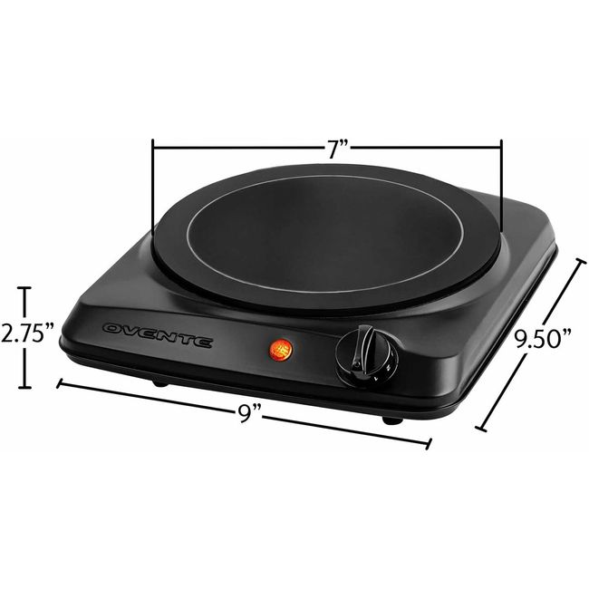 Ovente Electric Single Coil Burner 6 inch Hot Plate, Black