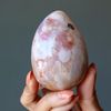 Satin Crystals Flower Agate Egg Chalcedony Stone 2.75-3.0 inch