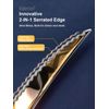 16-Piece ​Black Hammered Silverware Set w/ Ultra Sharp 2-IN-1 Serrated Knives