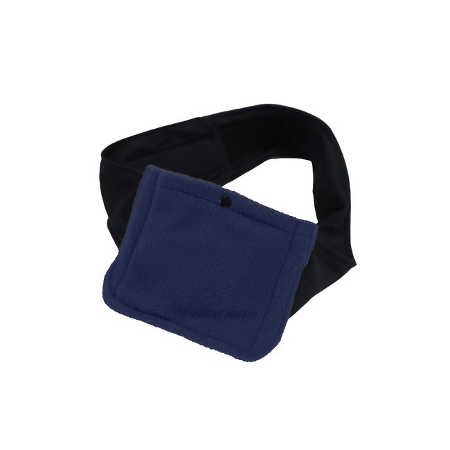 Warm WW Waist Warmer, Warms Acupuncture in the Waist, Tummy, Lightweight, Far Infrared Warmer, With Pockets, Warming Belt, Belly Wrap, Elastic Belt, Eco Warmer, Can Hold Warmer, Warm Goods, Navy