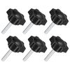 uxcell Set of 6 M6 x 30mm Star Knobs Plastic Hexagon Clamping Knob Screws Hand Tighten Replacement Knobs Umbrella Base Replacement Knobs