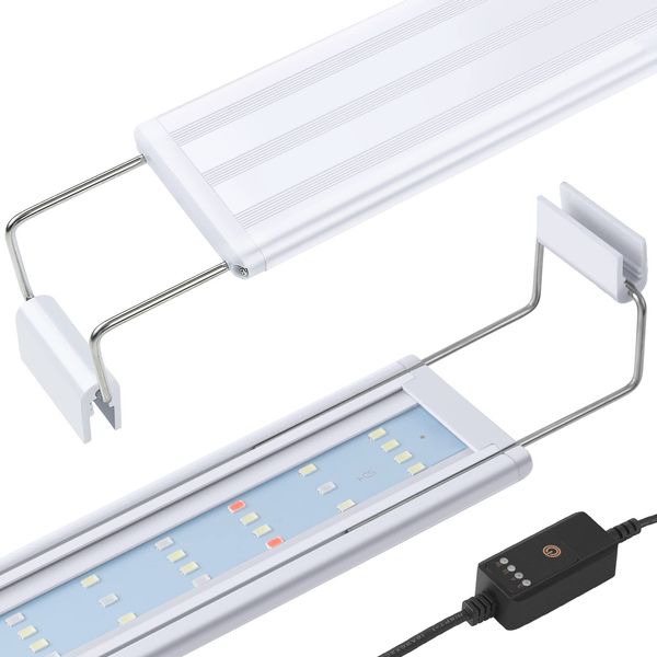 FEDOUR Full Spectrum Aquarium Lighting LED Lighting: High Intensity Aquarium Light with Timer, 11.8 x 15.7 x 23.6 inches (30 x 40 x 60 cm), With Extendable Bracket, Lamp for Aquatic Plant Cultivation