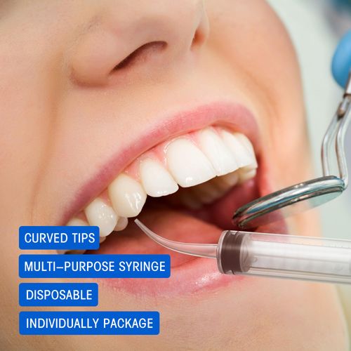 7Pack Wisdom Teeth Syringe, 12ml/cc Dental Syringe with Curved Tip & Measurement, Curved Dental Irrigation Syringe, Disposable Sealed for Dental Care, Oral Tonsil Stone, Feeding, Liquid Injection