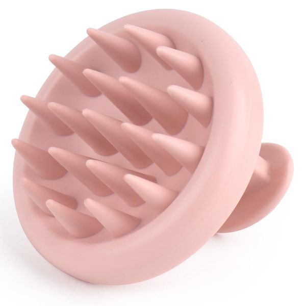 Hilph 100% Silicone Shampoo Brush Hair Straightening Curl Long Short Brush for Thick Thin Wet Dry Hair Growth Scrubber (Pink)