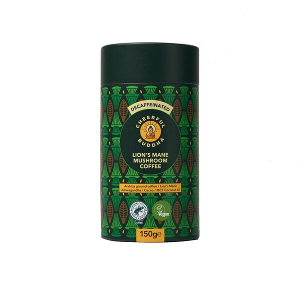 Cheerful Buddha Mushroom Ground Coffee - Lion's Mane Decaffeinated Mushroom Blend