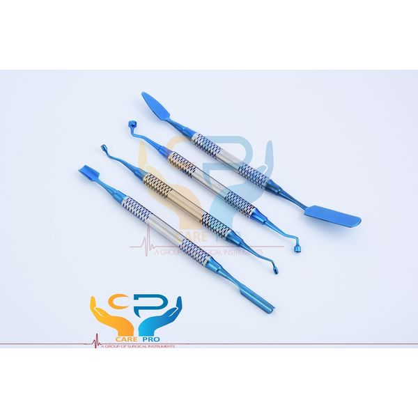 PRF Instruments Kit Surgery Blue Titanium Coded Tips Set Of 4 Dental
