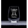 Pig with name 17 oz. stemless wine glass