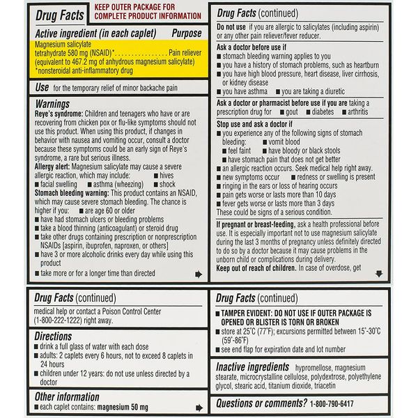 Doan's Backache Pain Reliever - Extra Strength - 24 Count Caplets Per Box - Pack of 2