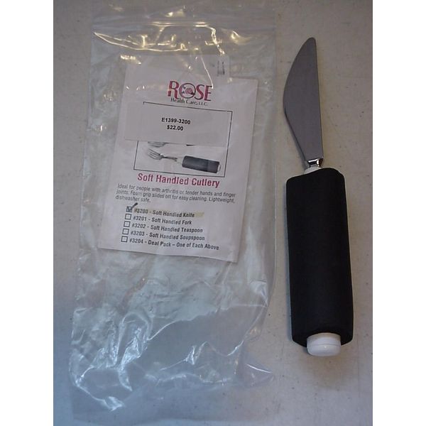 Rose Health Care Soft Handled Cutlery Arthritis Foam Grip Knife 3200