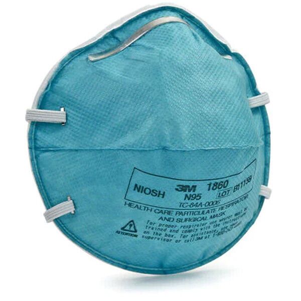 3M ESPE 1860 N95 NIOSH Particulate Respirator Surgical Masks 20/Box