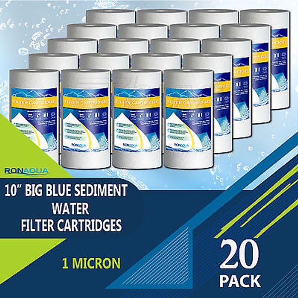 Big Blue Sediment Replacement Water Filters 20 PCS 1 Micron 10"x 4.5" Cartridges