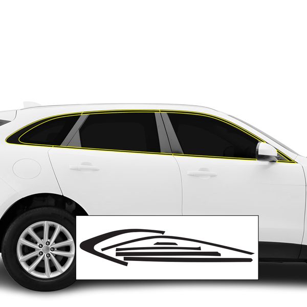 BOGAR TECH DESIGNS Side Window Trim Chrome Delete Overlay Compatible with Jaguar F-Pace 2017-2025, Gloss Black