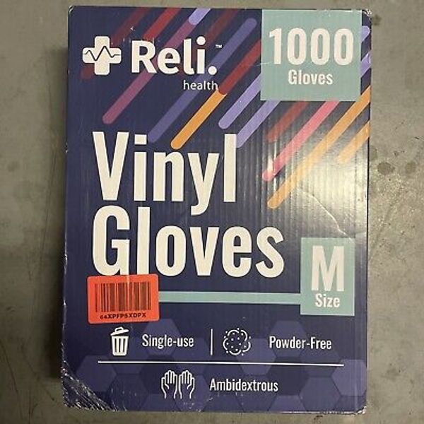 Health Vinyl Gloves, Medium | 1000 Pack Bulk Powder Free Ambidextrous B4