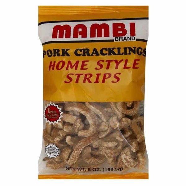 MAMBI Pork Cracklings (Home Style Strips) 6 oz. Bag