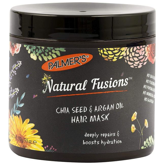 Palmer's Natural Fusions Chia Seed and Argan Oil Hair Mask, for Deep Repair and Hydration, 9.5 Ounces