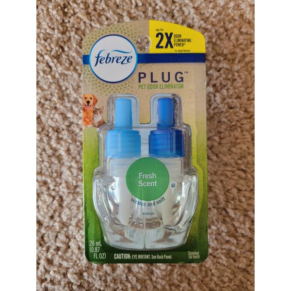 Febreze Plug Scented Oil Refill-Pet Odor Eliminator-Fresh Scent