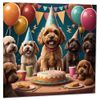 Cute Cockapoo Birthday Card - Cockapoo birthday party card 145mm x 145mm
