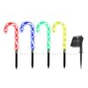 Solar Candy Cane Pathway Light Outdoor Christmas Decor Stake Lamp 8 Light Modes
