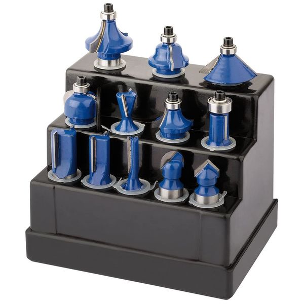 Draper 72893 12-Piece 1/2-Inch TCT Router Bit Set