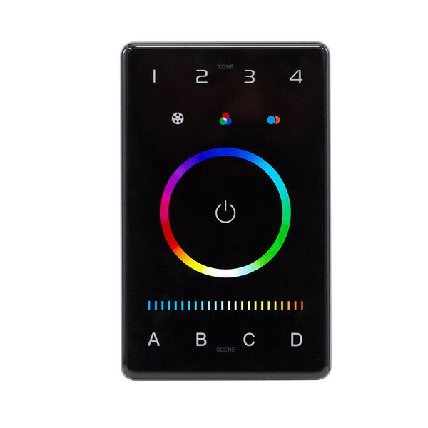 LTech UB5 RGBWY DMX & Bluetooth BLE 5.0 Mesh Programmable Touch Panel Wall Mount LED Lighting Controller, 4-Zone & Multi Scene