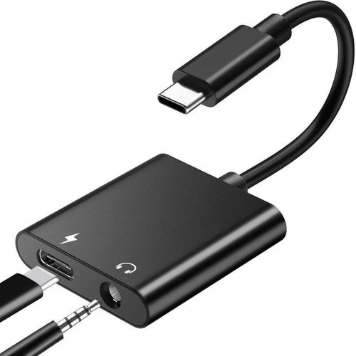 USB-C Headphone Adapter Earphone 3.5mm Jack Compatible with Motorola Razr Plus (2024,2023), Charger Port Splitter Mic Support Hands-Free Type-C