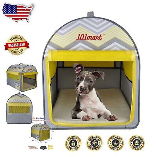 Durable Water-Resistant Pet Crate | Soft-Sided Folding Tent for Indoor & Outdoor