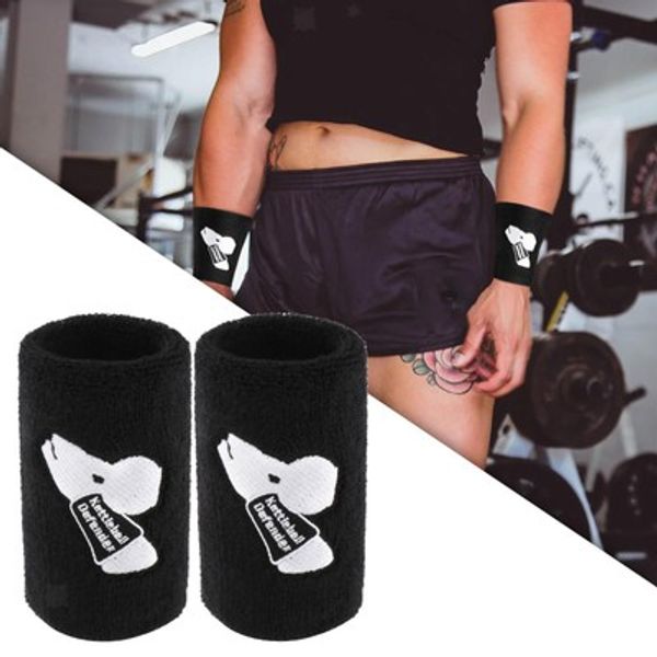 2Pcs Ventilated Kettlebell Wrist Guards Wrist Support Weight Lifting Black