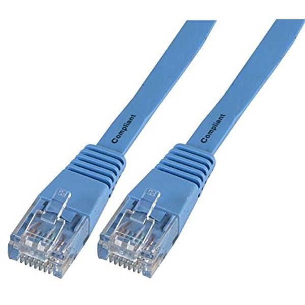 Lead, Flat CAT5E, LSOH, Blue, 1M, Ethernet Cables & Assemblies Qty X 1