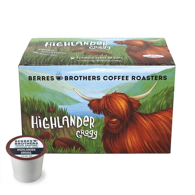 Berres Brothers Highlander Grogg Flavored Coffee 72 LOOSE Count Single Serve Pods Compatible with Keurig K Cups Coffee Makers Medium Roast Caffeinated Coffee