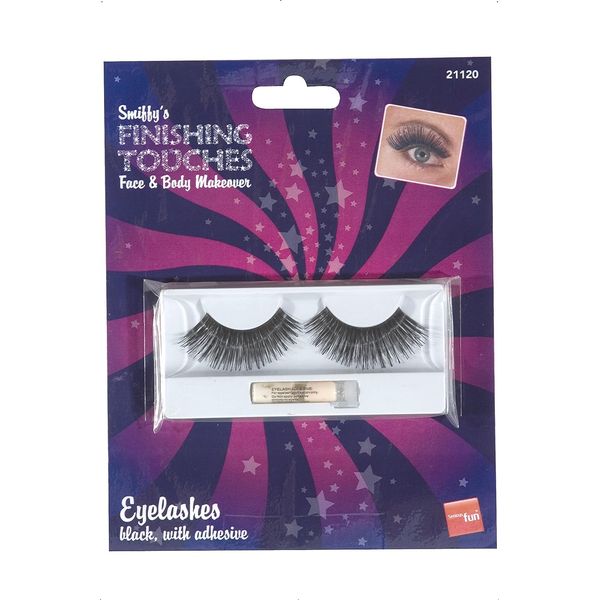 Smiffys Eyelashes Holographic Contains Glue (Silver)