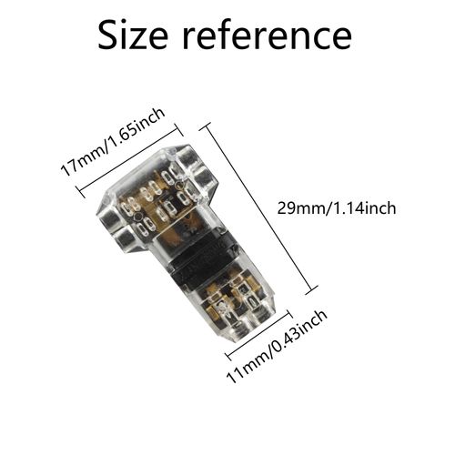 AUXBC 20Pcs T Tap Wire Connectors, No Soldering No Wire Stripping 3 Way 2 Pin Wire Connectors, Low Voltage Wire Connector, Led Strip Lights Connectors Fits 24-20AWG