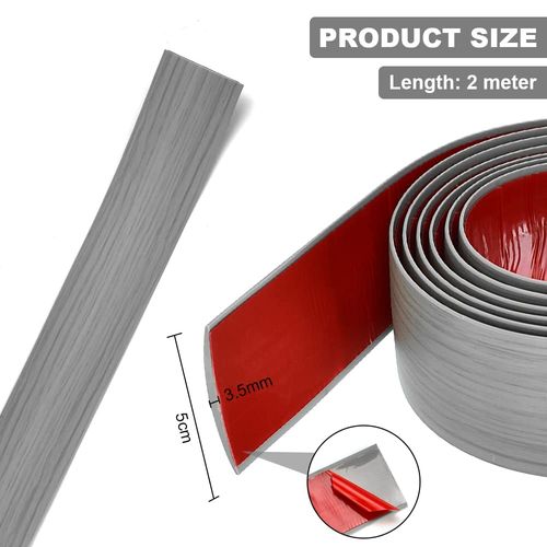 DIKEBAO PVC Floor Transition Strip Self Adhesive Laminate Floor Cover Strips Door Carpet Edge Strip Floor Edging Trim Strip Vinyl Transition Profile Laminate Flooring Joining Strips Door(Grey(50mm))